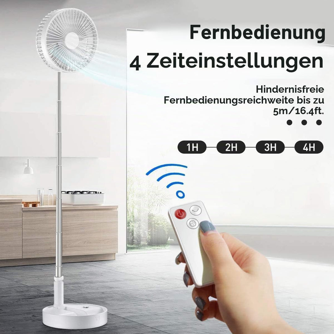 AICase Akku Tisch- und Standventilator Kabelloser mit Fernbedienung, leiser 4-stufiger tragbarer Ven