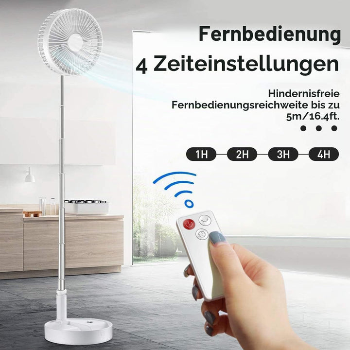 AICase Akku Tisch- und Standventilator Kabelloser mit Fernbedienung, leiser 4-stufiger tragbarer Ven