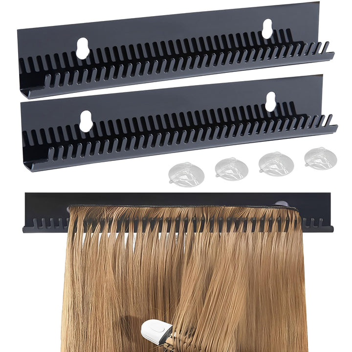 2 pcs Haarverlängerungsaufhänger, Haarverlängerungs-Perücken-Aufbewahrungshalter, Kamm, Haarfarbe Di
