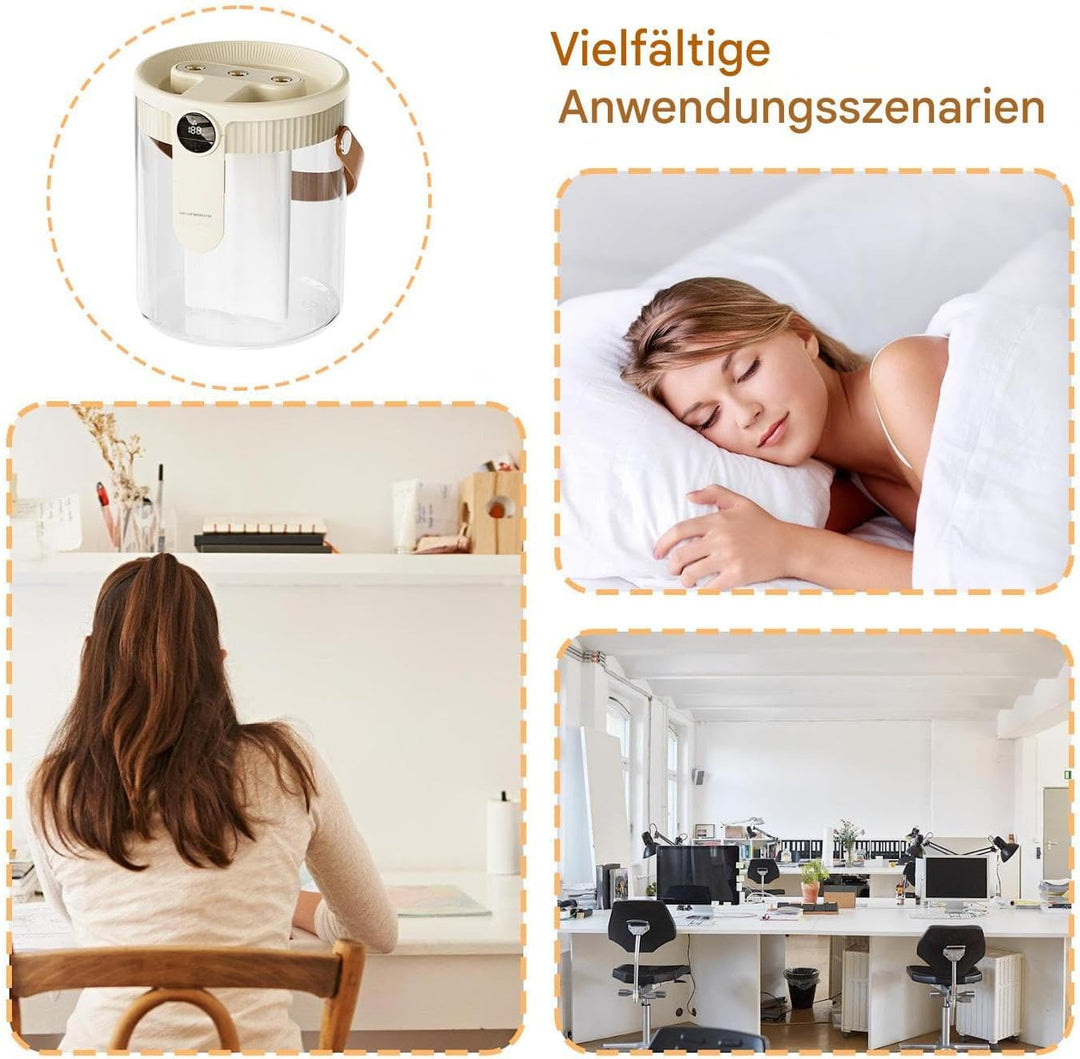 Trave Luftbefeuchter - Kühlnebel Luftbefeuchter für Schlafzimmer | Leiser Kabelloser Diffusor Mit 1.