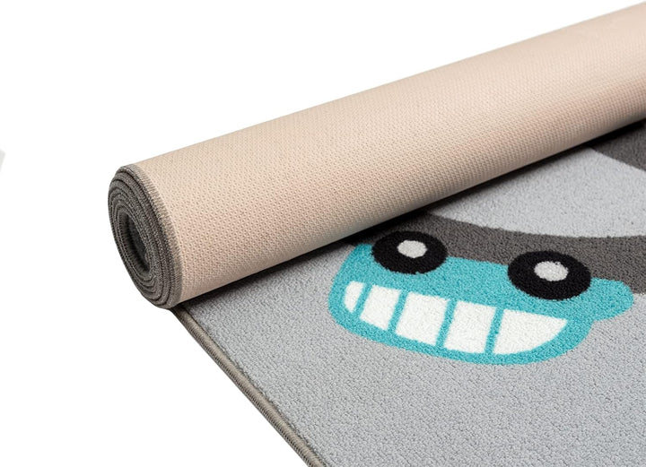 the carpet Happy Life – Kinderteppich Spielteppich mit Strassen‑Motiv, Dschungel, Tiere & Autos, rut