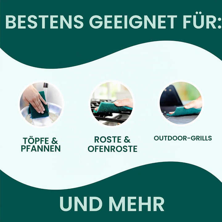 Scotch-Brite Scour Pad Robuste Scheuerschwämme für Küche und Geschirr, Gusseisen, Grün, 30 30 Pads S