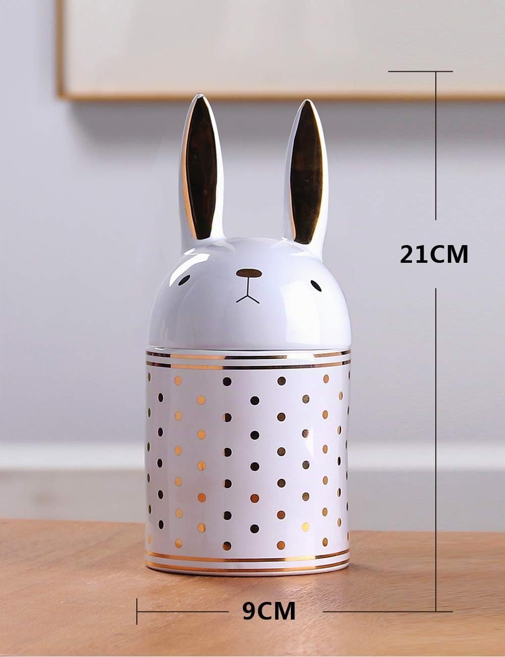 HAUCOZE Keramik Vorratsdose Hase Figur Modern Deko Wohnzimmer Skulptur Geschenk 20cm 500 Milliliter