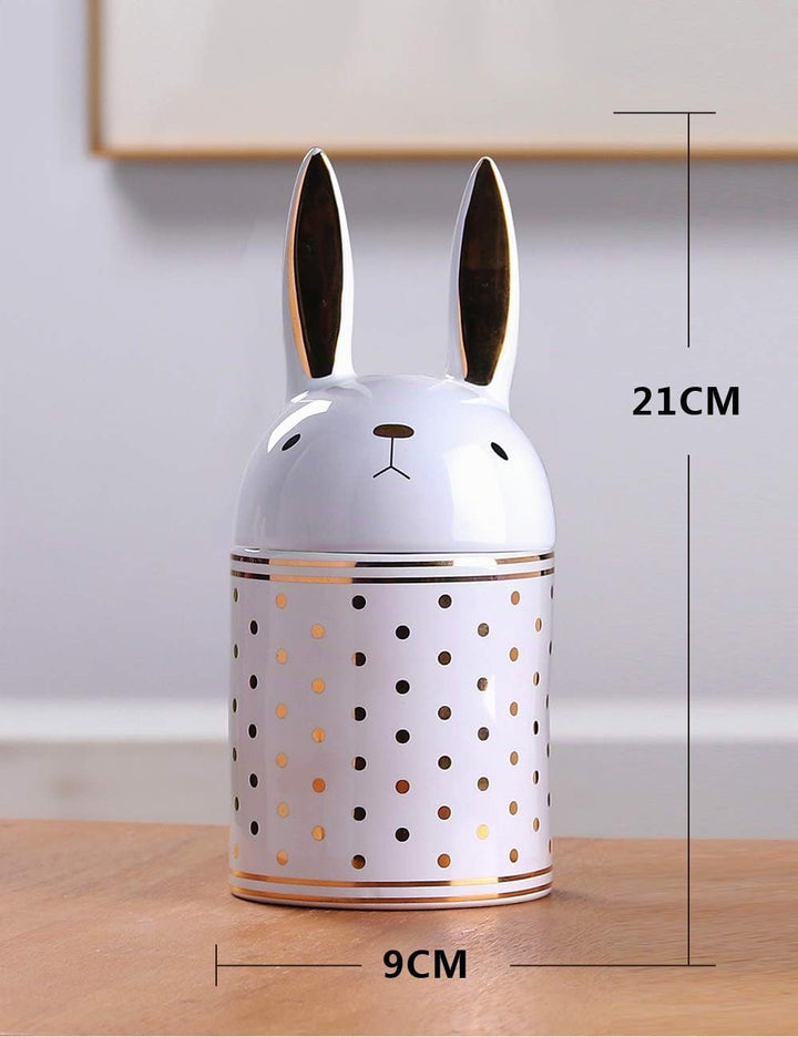 HAUCOZE Keramik Vorratsdose Hase Figur Modern Deko Wohnzimmer Skulptur Geschenk 20cm 500 Milliliter