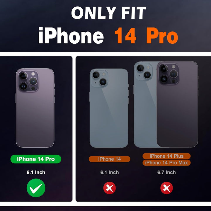 SHIELDON Hülle für iPhone 14 Pro Handyhülle TPU [Echtleder] [Kartenfach] [Magnet] [Standfunktion] [R