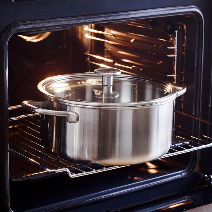 KitchenAid MultiPly 3PLY PFAS-freier Edelstahl-Kochtopf mit Glasdeckel, 16 cm/1,5 L, Dreifach, Multi