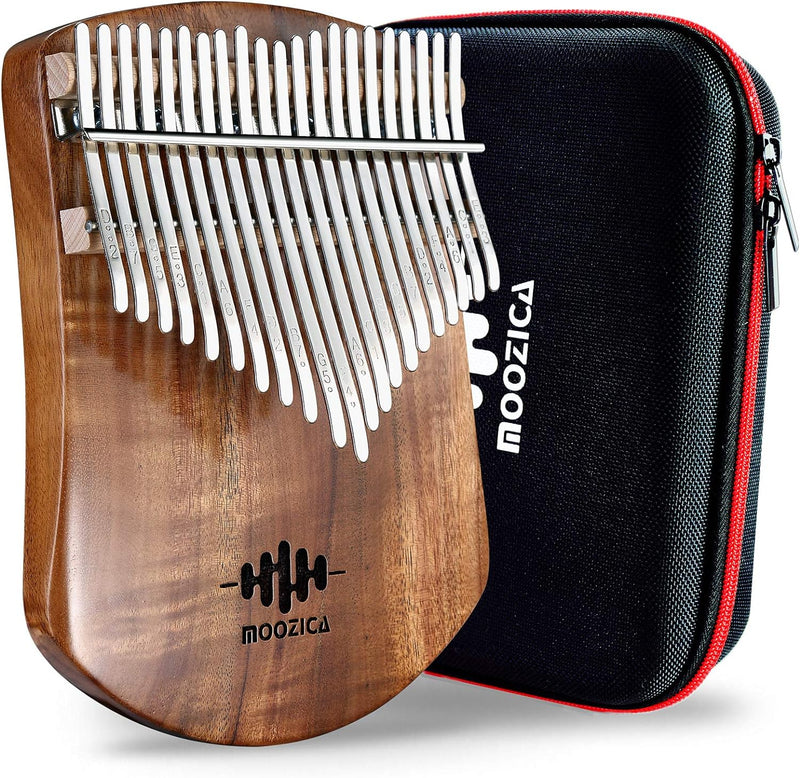 MOOZICA 21 Tasten Massives Koa-Holz Kalimba, Einzel-Massivholzplatte Professionelle Kalimba Thumb Pi