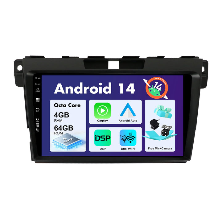 BXLIYER Android 12 IPS Autoradio Passt für Mazda CX-7 (2008-2015) - Eingebaut Carplay/Android Auto/D