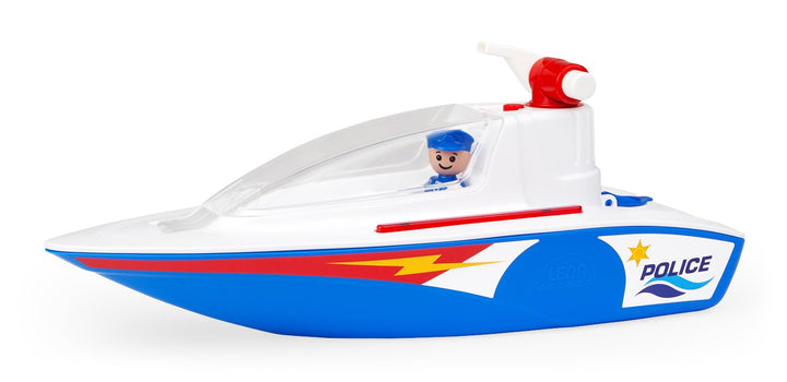 Lena BOAZZ Polizeiboot 36 cm, Spielzeugboot für Indoor und Outdoor, für Kinder ab 2 Jahren, mit Wass