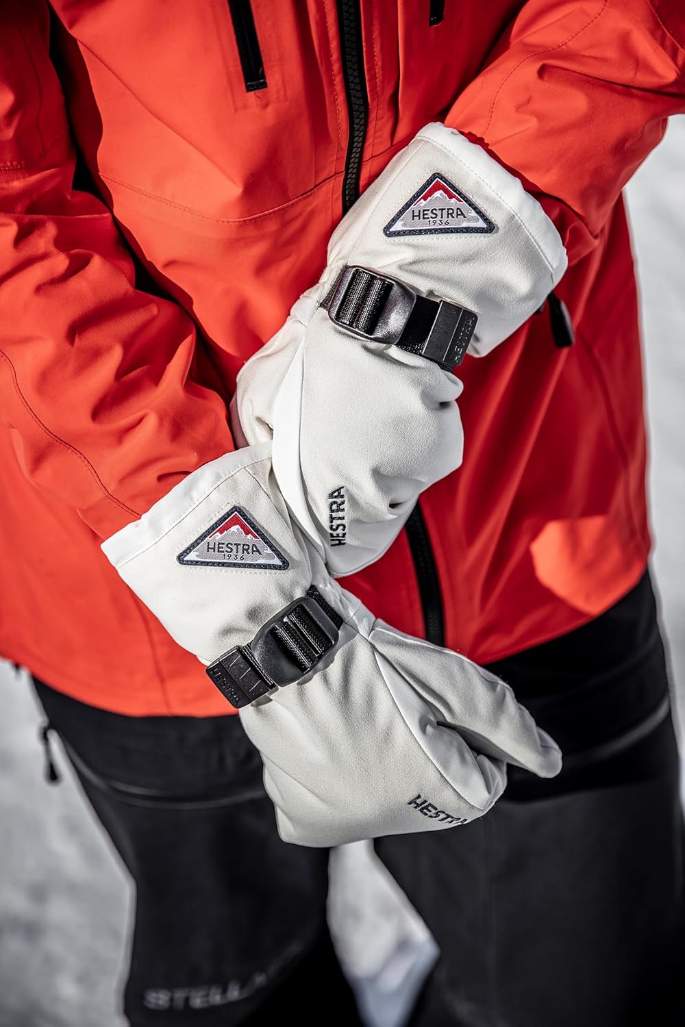 Hestra Unisex Puderhandschuh I Leder Fäustlinge für den Alltag Winter und Alpin Skifahren Schwarz 11