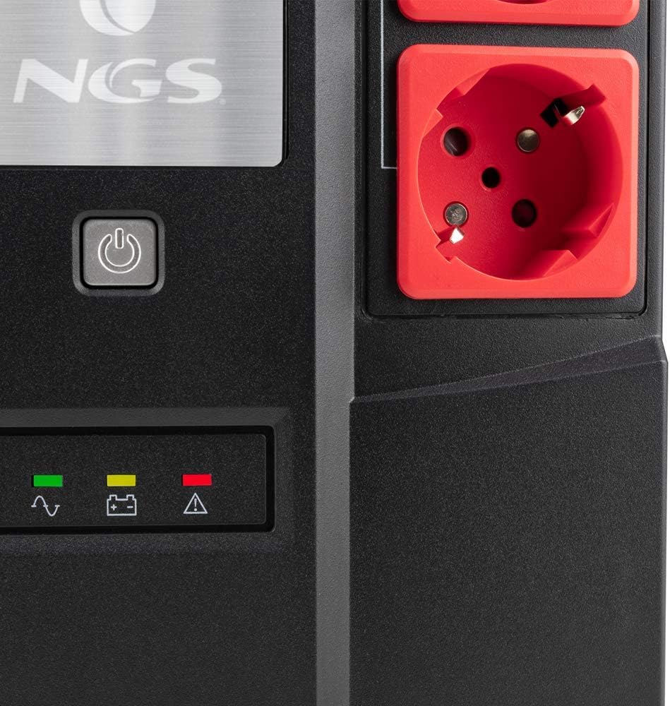 NGS FORTRESSBUNKER - Unterbrechungsfreie Stromversorgung USV, Off Line UPS 600 VA 360W mit integrier