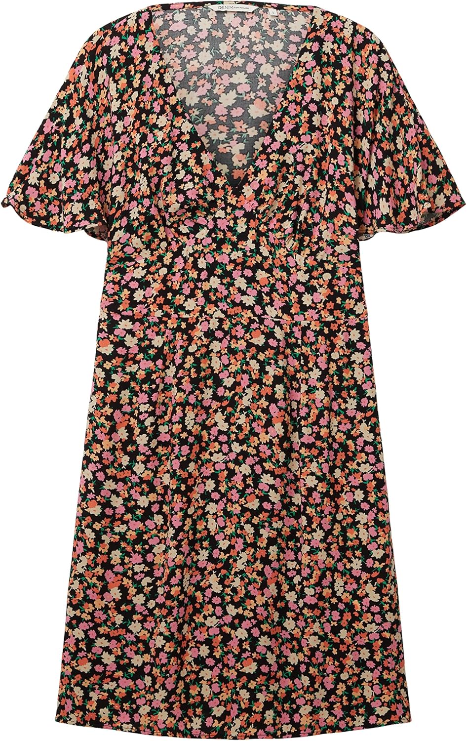 TOM TAILOR Denim Damen Sommerkleid mit Blumen XL 31952 - Black Flower Print, XL 31952 - Black Flower