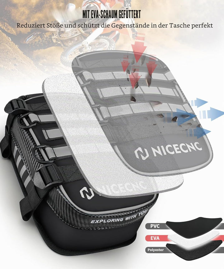 NICECNC Motorrad-Heckkotflügeltasche, Dirt-Bike-Tasche, Rücksitz mit Werkzeug-Rolltasche, Dirt-Bike-