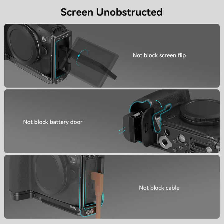 SMALLRIG Quick Release L-Bracket für Canon R6 Mark II / R6 / R5 / R5 C, Kamera-L-Platte für Arca-Typ