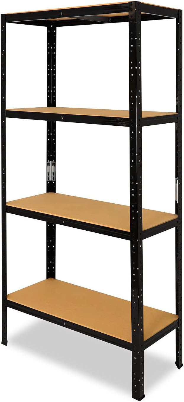 shelfplaza® 180x45x23cm Black Schwerlastregal schwarz/Metallregal schwarz 4 Böden à 175kg Tragkraft/