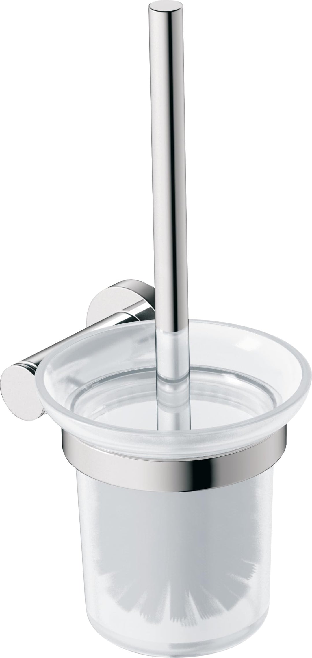 Duravit Bürstengarnitur D-Code, WC-Bürstenhalter Wandmontage, Toilettenbürste, Klobürste, Chrom, 154