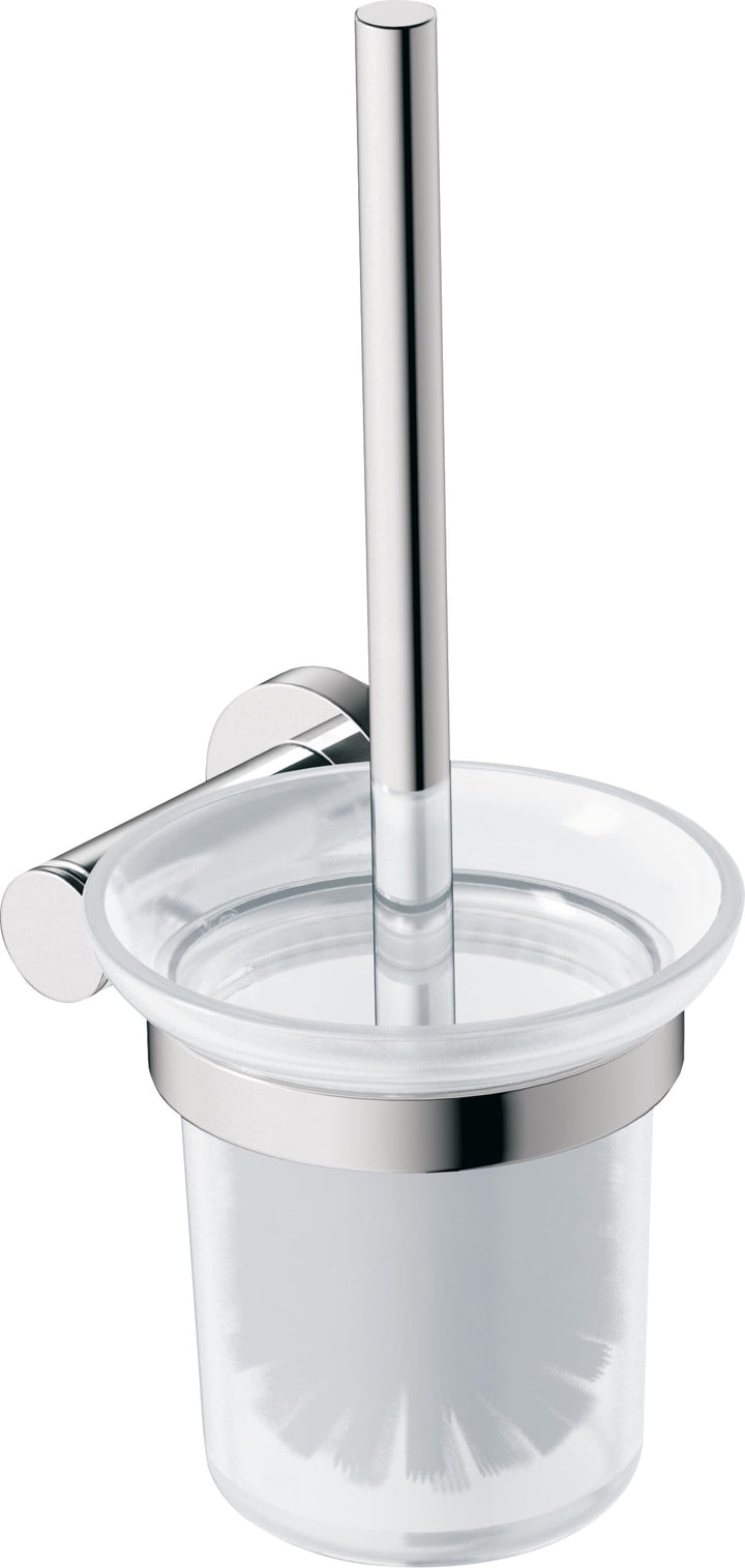 Duravit Bürstengarnitur D-Code, WC-Bürstenhalter Wandmontage, Toilettenbürste, Klobürste, Chrom, 154