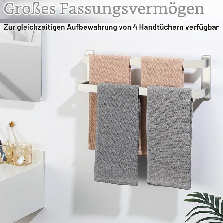 SAYAYO Handtuchhalter Bad Handtuchstange 50cm Multilayer Gästehandtuchhalter Wandmontage Edelstahl D