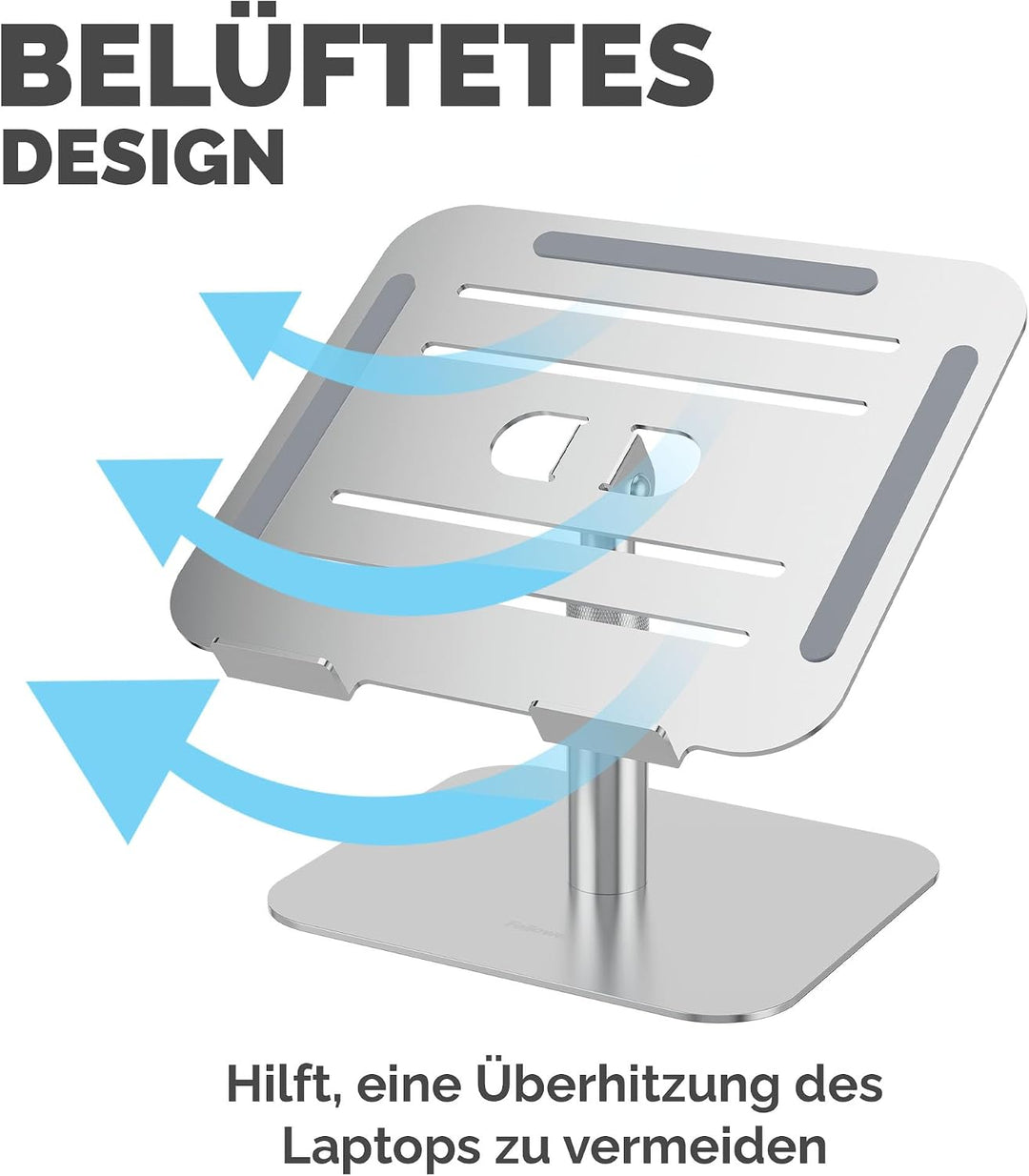 Fellowes Alumia™ Laptopständer – Ergonomisch, höhen- &amp; neigungsverstellbar – Aus recyceltem Aluminiu