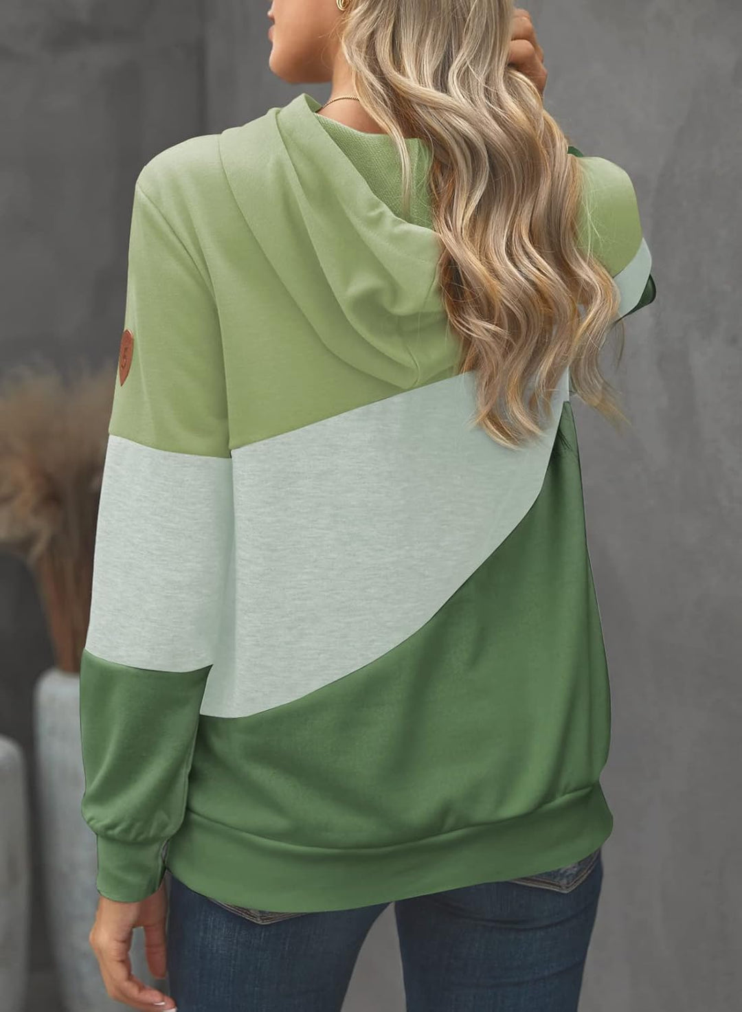 Dokotoo Damen Kapuzenpullover Stehkragen Hoodie Pullover Farbblock Sweatshirt Langarmshirt Oberteile