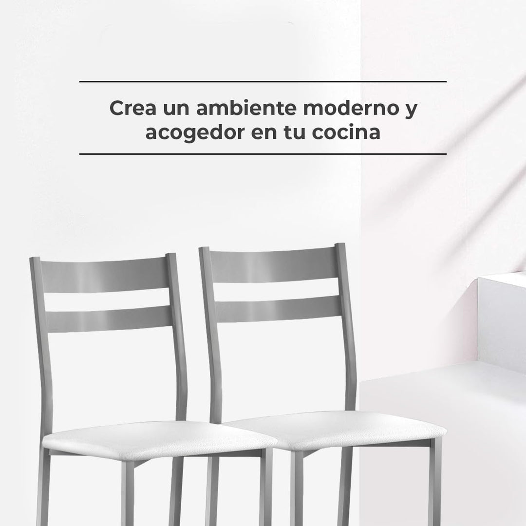 ASTIMESA SCRCBL kuechenstuhl, Metall Kunstleder Aluminium, weiss, Altura de asiento 45 cms