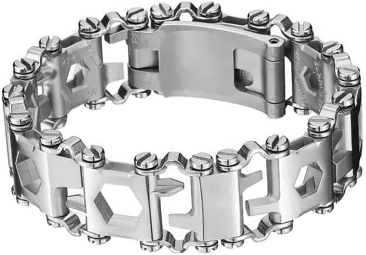 Multitool-Armband für Herren – 29-in-1-Multifunktionsarmband aus Edelstahl, reisefreundlich, geeigne