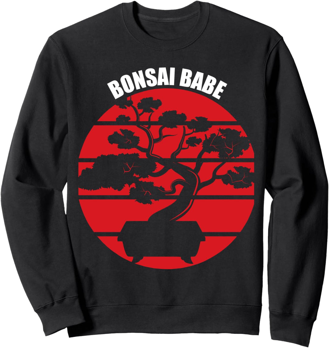 Bonsai Babe Japanischer Baum Zen Gartenarbeit Retro Sweatshirt