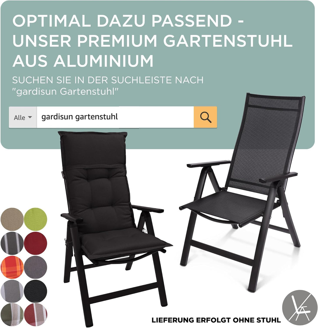 gardisun Gartenstuhlauflagen Hochlehner I Extra Dicke Sitzauflagen I Made in Europe I Ideale Polster