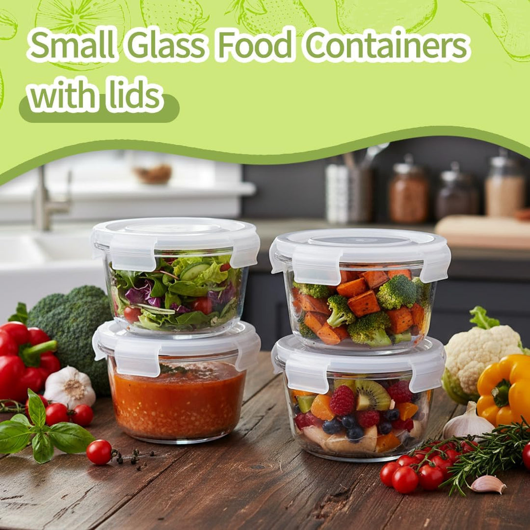 Suppenbehälter aus Glas mit luftdichten Deckeln, 473 ml, rund, Lebensmittelbehälter, BPA-frei, ausla