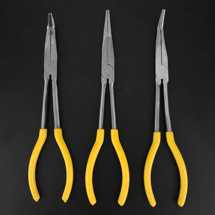 3pcs lange Spitzzange Kohlenstoffstahl, Zangen, Clip-Werkzeuge Spitzzange Extra lange Zangen mit geb