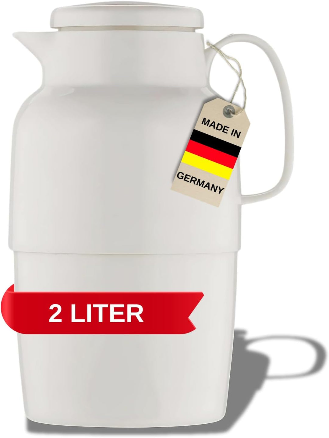 Helios Mondo Kunststoff-Isolierkanne, weiss, 2 Liter 2,0 Liter Weiss, 2,0 Liter Weiss