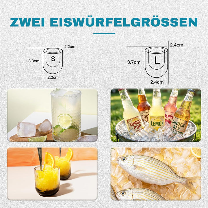 LEADZM Eiswürfelmaschine Klein,Eiswürfelbereiter, 9 Würfel in 6-10 Minuten fertig,12 kg Eis/Tag Eisw