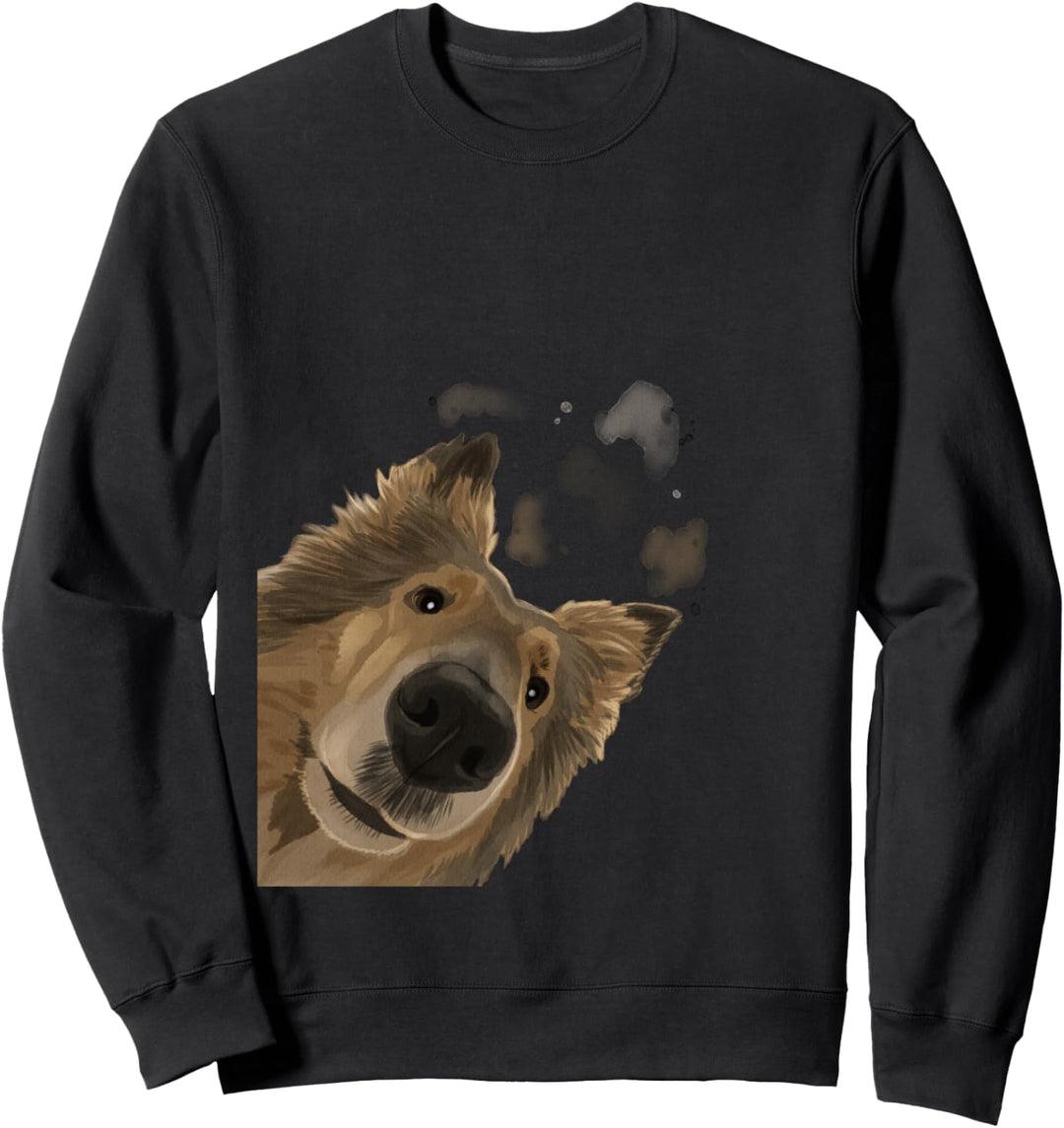 Witziges Überraschter Hund Langhaarcollie Sweatshirt