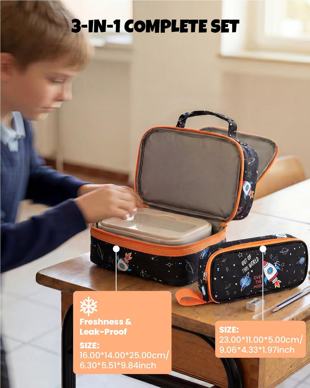 Amythe Schulrucksack Jungen 8-15 Jahre, Wasserdichte Schultasche Kinder mit Federmäppchen & Brustgur