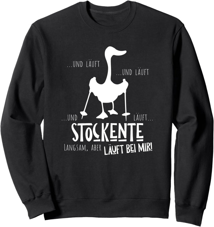 Stockente Silhouette | Läuft Bei Mir Nordic Walking Fun Sweatshirt