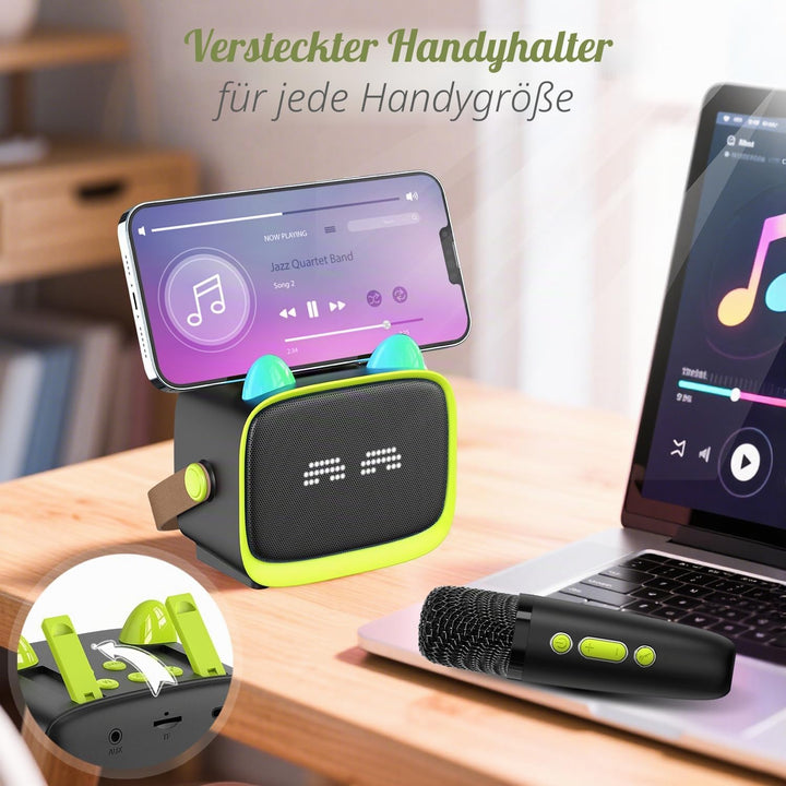 Karaoke Maschine mit 2 Karaoke Mikrofonen Kinder: Mini Karaoke Maschine Geschenk Mädchen mit Mikrofo