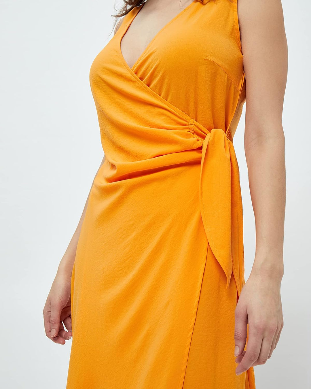 Desires Damen Bianna Mittlerer Ärmelloses Wickelkleid in der Mitte der Wade L 6530 Butterscotch, L 6