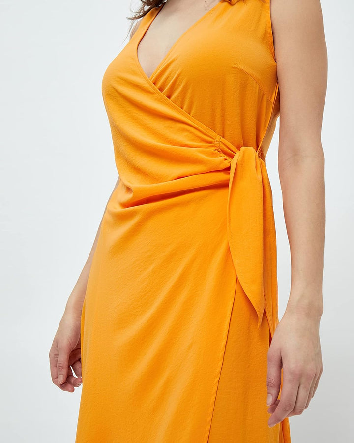 Desires Damen Bianna Mittlerer Ärmelloses Wickelkleid in der Mitte der Wade L 6530 Butterscotch, L 6