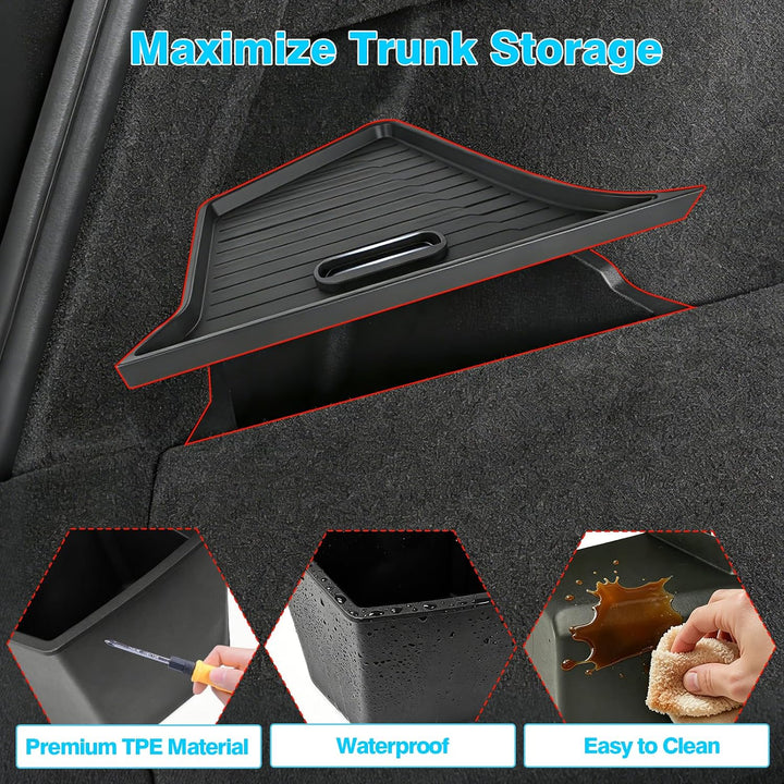 TTCR-II Kompatibel mit Kofferraum Organizer Tesla Model Y Juniper 2025 2026 | 2PCS TPE-Organizer mit