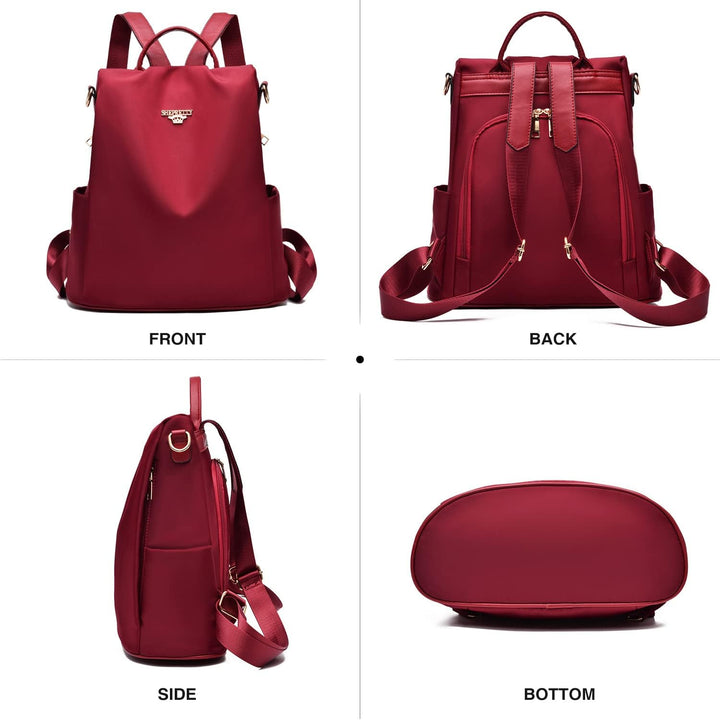 shepretty Damen Rucksack Anti Diebstahl Umhängetasche Multifunktions Schultaschen 8864-rot 32*14*33c