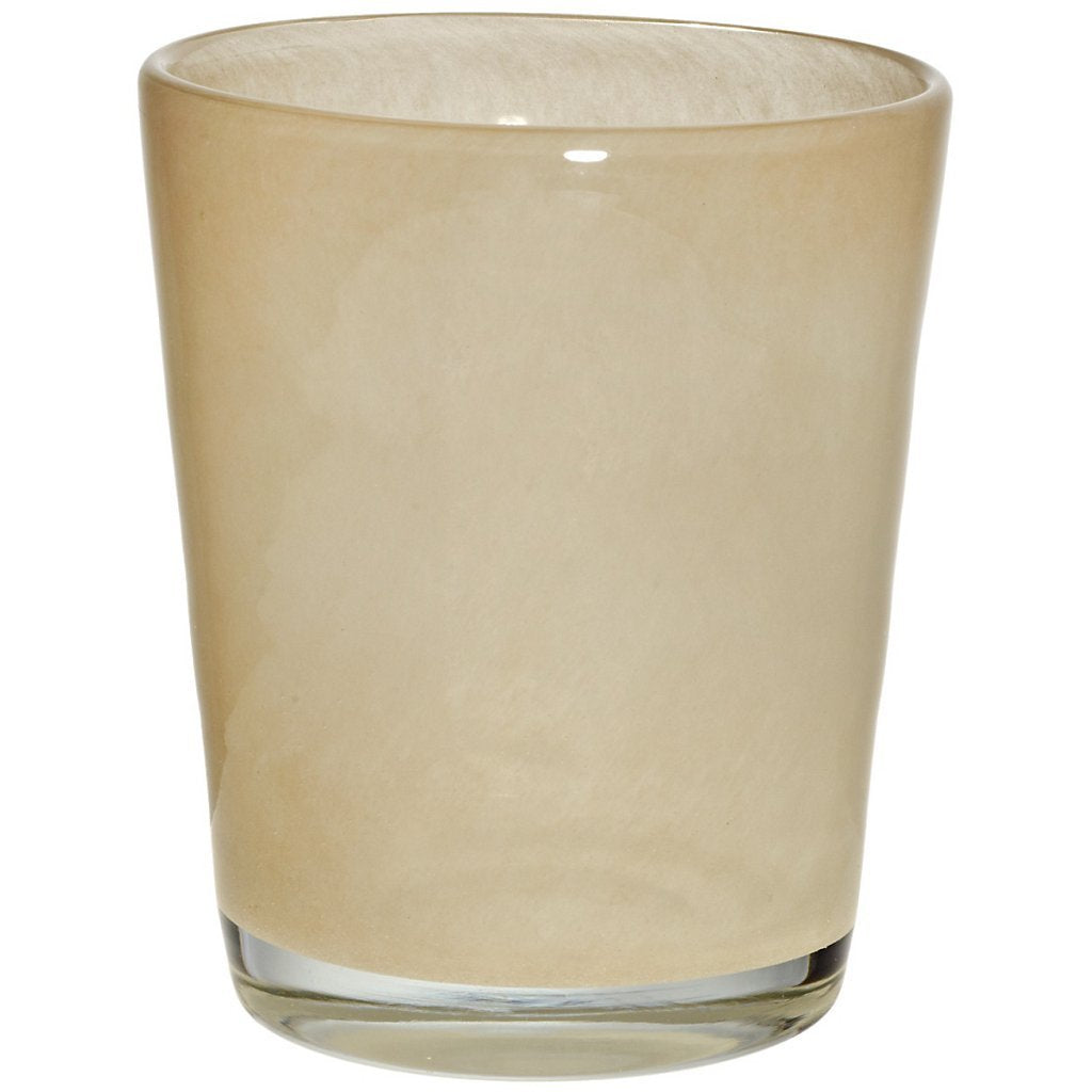 CRISTALICA Bouquet Vase Blumenvase Übertopf Colori Beige H 17 cm D 15 cm Handgeformt Mundgeblasenes