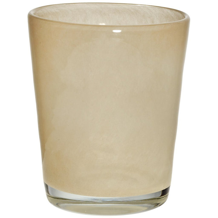 CRISTALICA Bouquet Vase Blumenvase Übertopf Colori Beige H 17 cm D 15 cm Handgeformt Mundgeblasenes