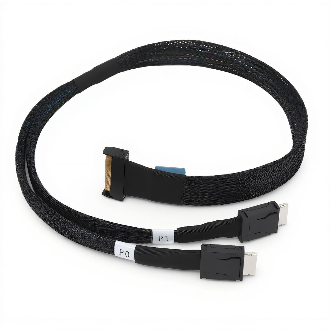 für MCIO 8i zu Oculink SFF 8611 4i Kabel, PCIe PCI Express 5.0 für MCIO X8 zu 2 SFF 8611 Kabel für S