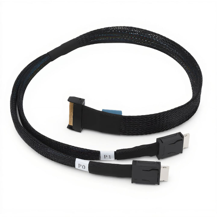 für MCIO 8i zu Oculink SFF 8611 4i Kabel, PCIe PCI Express 5.0 für MCIO X8 zu 2 SFF 8611 Kabel für S