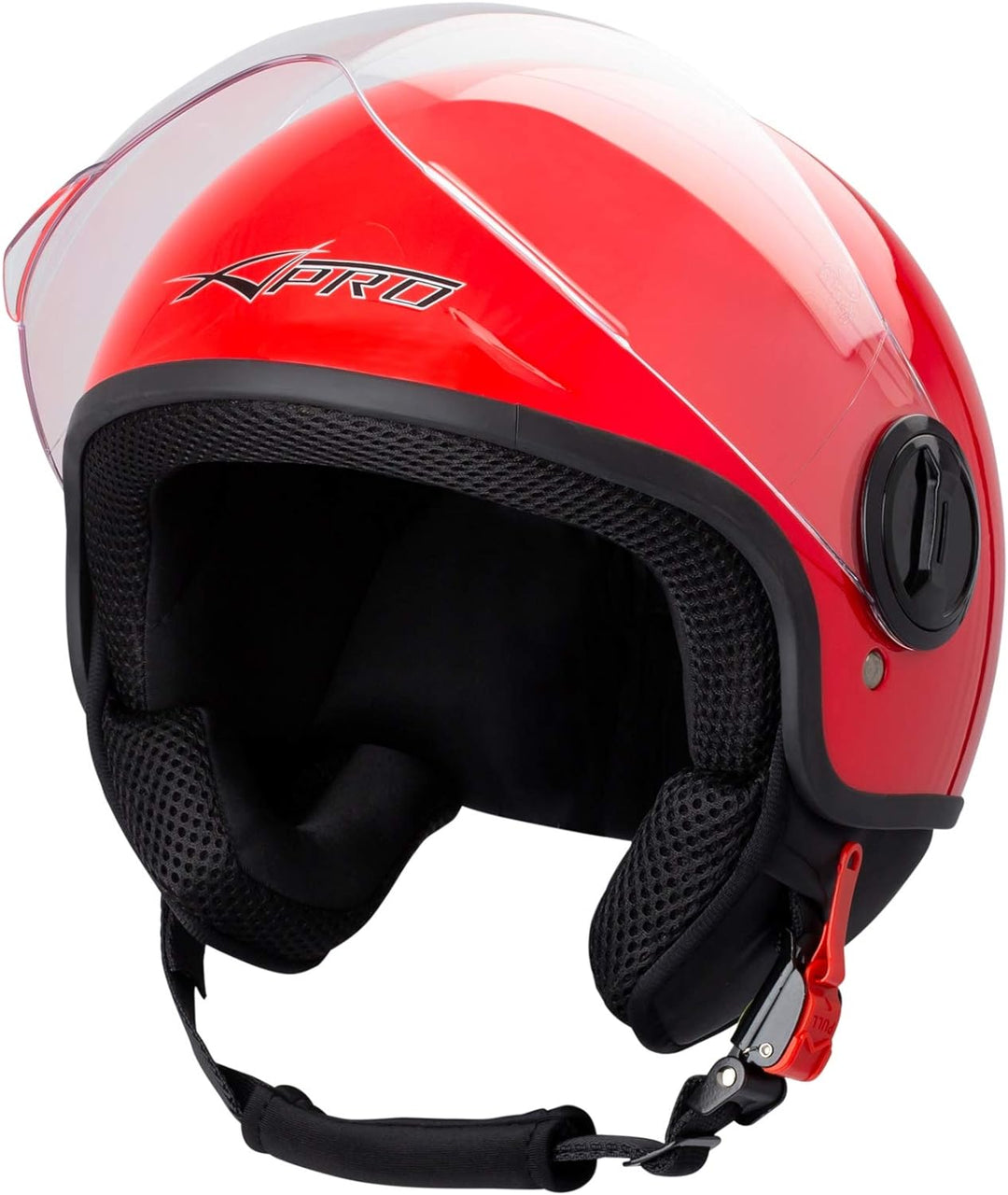 Motorradhelm Motorrad Roller Jet Helm Demi Avio Viser Homologiert SonicMoto 57 Rot, 57 Rot