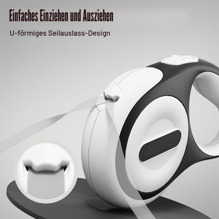 Hundeleine 5m, Einziehbar Hunde Rollleine mit LED Licht, Ausziehleine mit Schnellbremsknopf für Trai