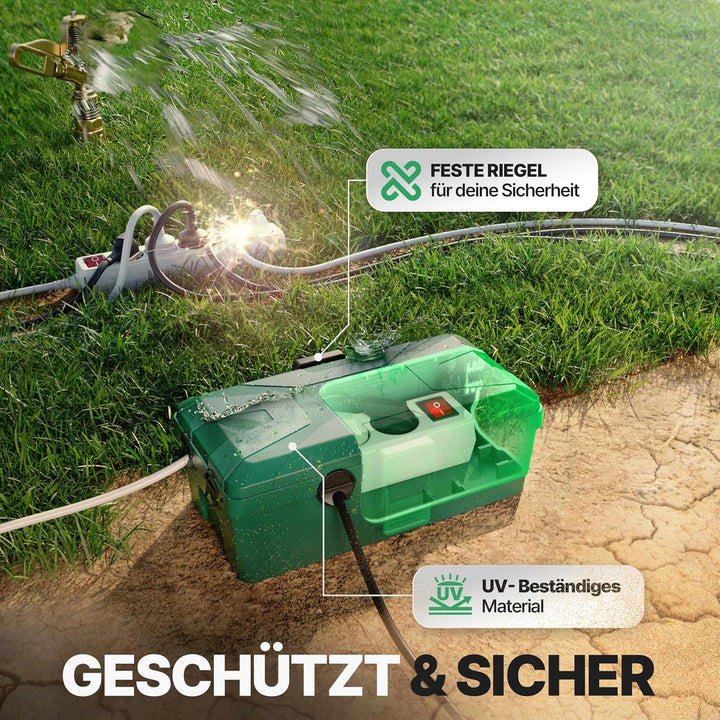 Kabelbox wasserdicht IP54 [Das Original] Safe Box - Sicherheitsbox - Outdoor Box wasserdicht - Steck