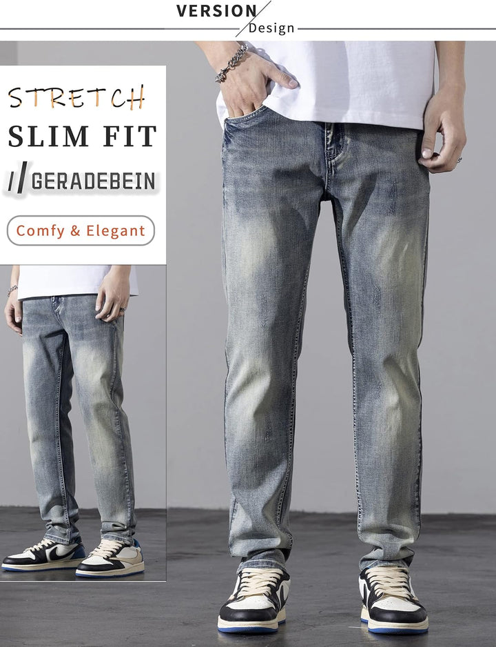 Jeans Herren Leichte Sommerjeans Lang Dünner Leichter Stoff Büro Lang Business Freizeit 28W / 29L 12