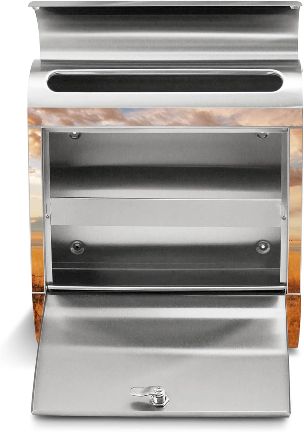 banjado® Briefkasten Edelstahl personalisiert mit Motiv Elefanten 38x43x12cm &amp; 2 Schlüssel - rostfre