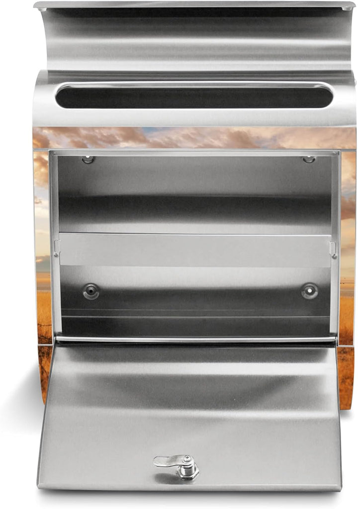 banjado® Briefkasten Edelstahl personalisiert mit Motiv Elefanten 38x43x12cm &amp; 2 Schlüssel - rostfre
